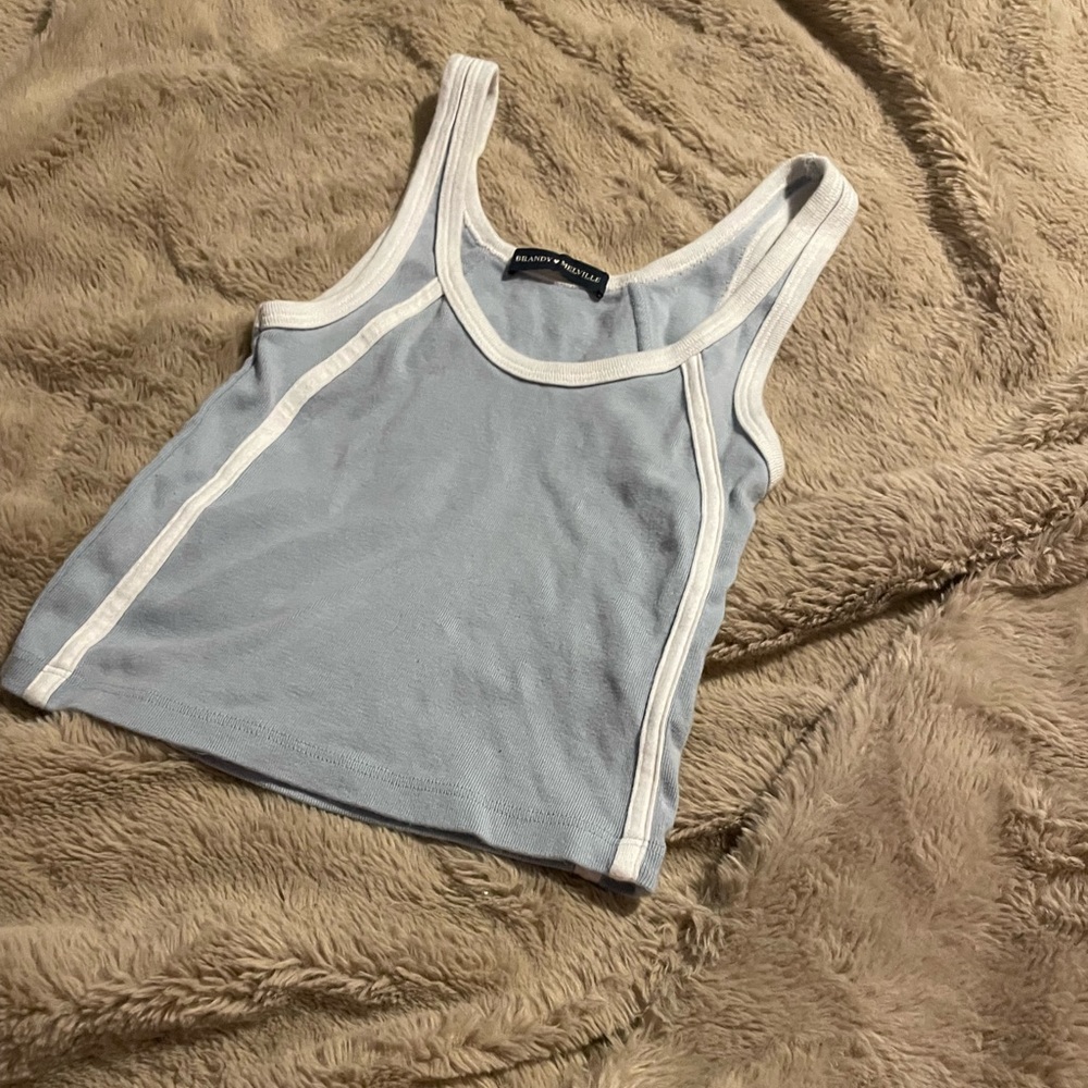 CROP TOP IN COLOR BLUE WITH WHITE STRIPS